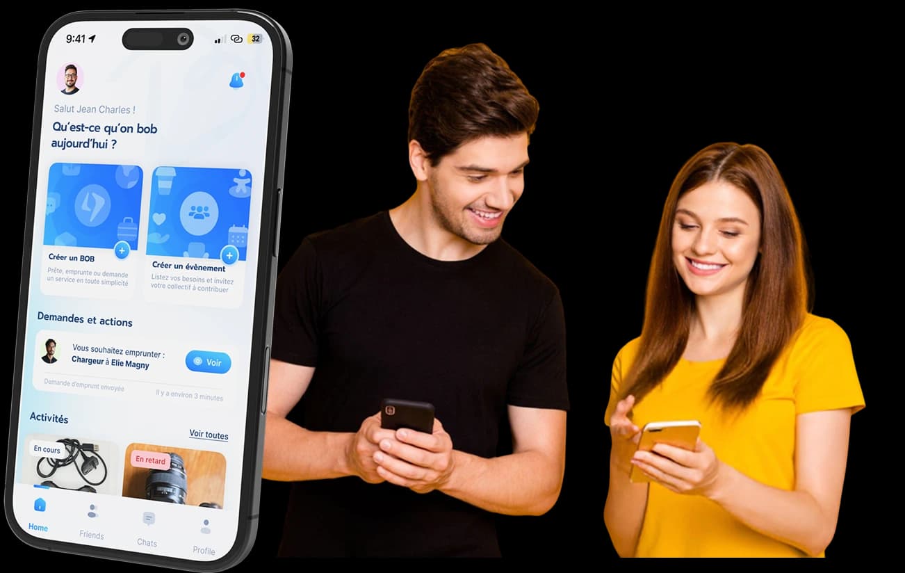 Aperçu de l'application sur smartphone